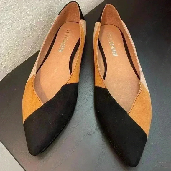 Chelsea Crew ModCloth Pedro Y2K Color Block Suede point toe flats EUR 38 - Picture 1 of 6